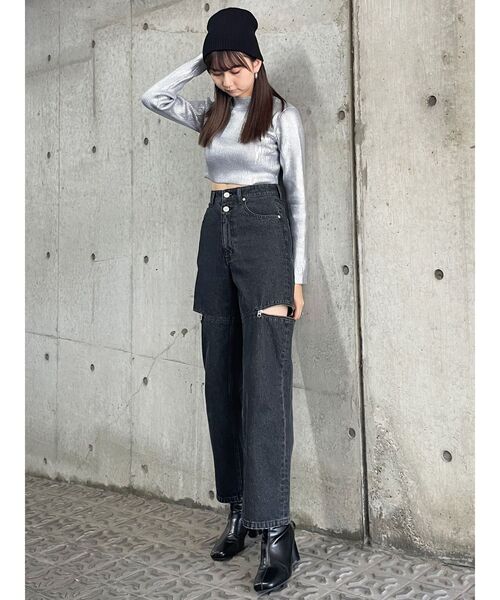 MURUA（ムルーア）の「メタリッククロップトニット（ニット/セーター・レディース・シルバー・FREE）」の17枚目の写真