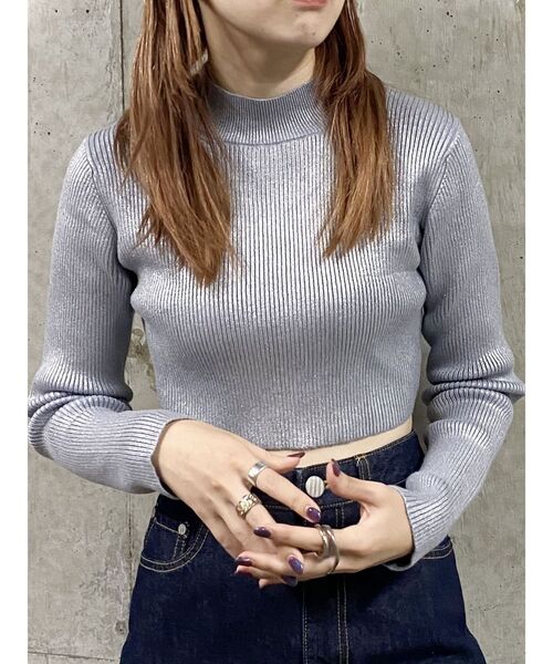 MURUA（ムルーア）の「メタリッククロップトニット（ニット/セーター・レディース・シルバー・FREE）」の18枚目の写真