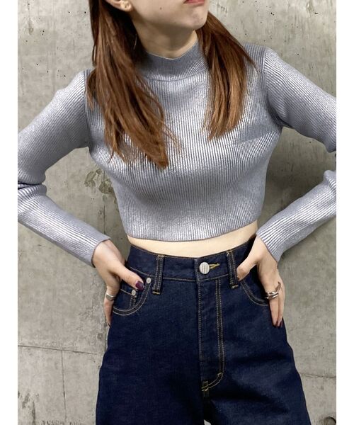 MURUA（ムルーア）の「メタリッククロップトニット（ニット/セーター・レディース・シルバー・FREE）」の19枚目の写真