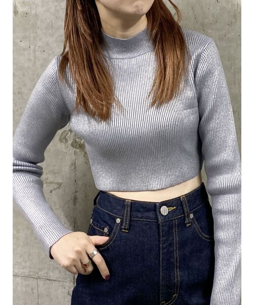 MURUA（ムルーア）の「メタリッククロップトニット（ニット/セーター・レディース・シルバー・FREE）」の20枚目の写真