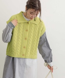 襟付きニットベスト