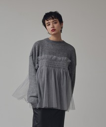LIAN | チュールレイヤードニットプルオーバー(ニット/セーター)