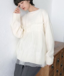 LIAN | チュールレイヤードニットプルオーバー(ニット/セーター)