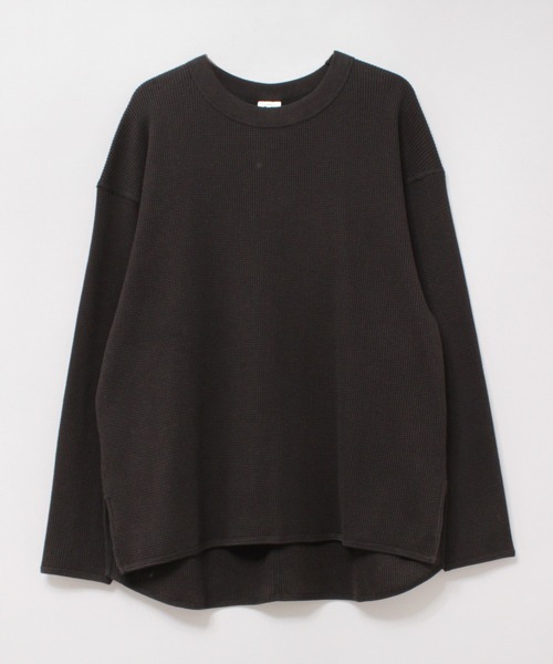 RNA-N（アールエヌエーエヌ）の「M2197 １６／－ワッフルロングプルオーバー（Tシャツ/カットソー・レディース・ブラック/ミント/グレイッシュブルー・MEDIUM）」の4枚目の写真