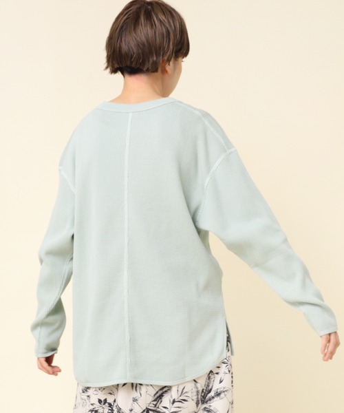 RNA-N（アールエヌエーエヌ）の「M2197 １６／－ワッフルロングプルオーバー（Tシャツ/カットソー・レディース・ブラック/ミント/グレイッシュブルー・MEDIUM）」の12枚目の写真
