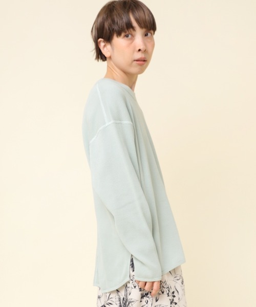 RNA-N（アールエヌエーエヌ）の「M2197 １６／－ワッフルロングプルオーバー（Tシャツ/カットソー・レディース・ブラック/ミント/グレイッシュブルー・MEDIUM）」の11枚目の写真