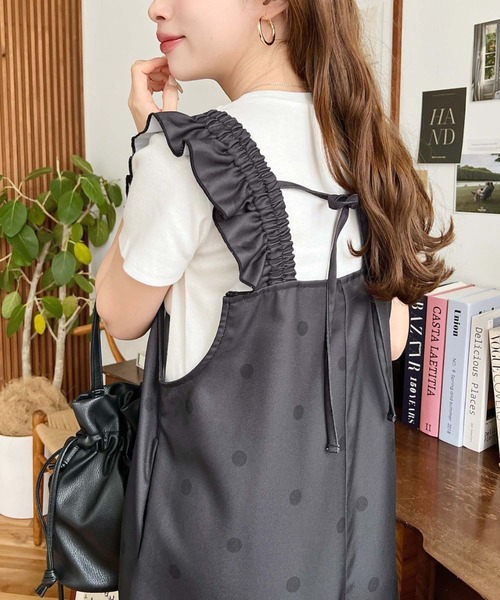 セール】ポルカドットオールインワン（つなぎ/オールインワン