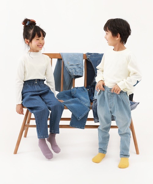 devirock(デビロック)の「楽デニム ケミカルウォッシュ 裾フリンジ ショートパンツ(デニムパンツ・キッズ・その他1/その他2/その他3・100cm/110cm/120cm/130cm/140cm/150cm/160cm)」の11枚目の写真