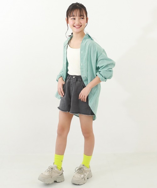 devirock(デビロック)の「楽デニム ケミカルウォッシュ 裾フリンジ ショートパンツ(デニムパンツ・キッズ・その他1/その他2/その他3・100cm/110cm/120cm/130cm/140cm/150cm/160cm)」の18枚目の写真