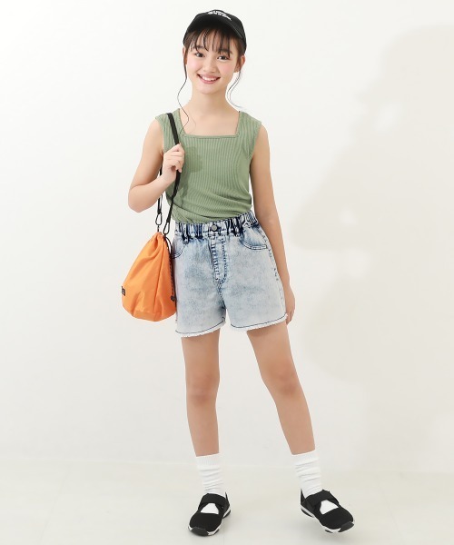 devirock（デビロック）の「楽デニム ケミカルウォッシュ 裾フリンジ