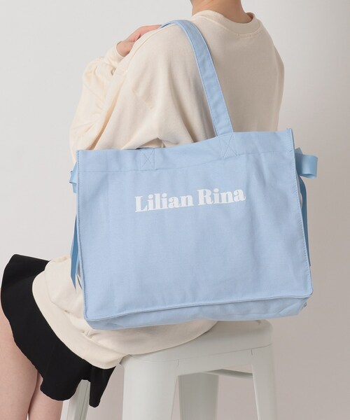 Ober Tashe（オーバータッシェ）の「推しカラーが選べる！“痛バ”にもなるサイドリボントート（トートバッグ・レディース・アイボリー/ブラック/イエロー/ピンク系/パープル系/ブルー・FREE）」の12枚目の写真