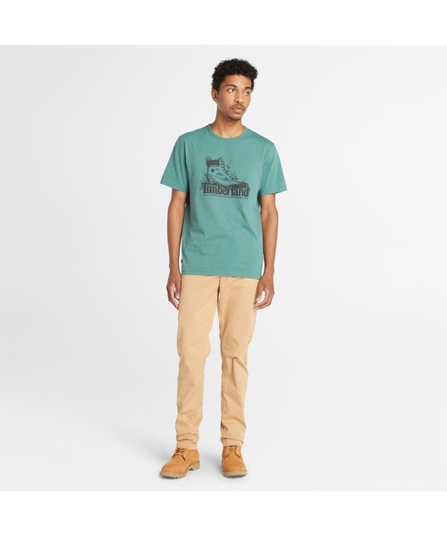 [ティンバーランド]メンズロゴカジュアル半分 パルティ セール】メンズ 半袖 ブーツ ロゴ Tシャツ（Tシャツ/カットソー