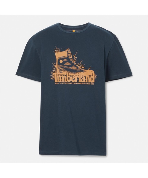 【Timberland】半袖 ロゴ スリム Tシャツ ベージュ / 送料無料 セール】メンズ 半袖 ブーツ ロゴ Tシャツ（Tシャツ/カットソー