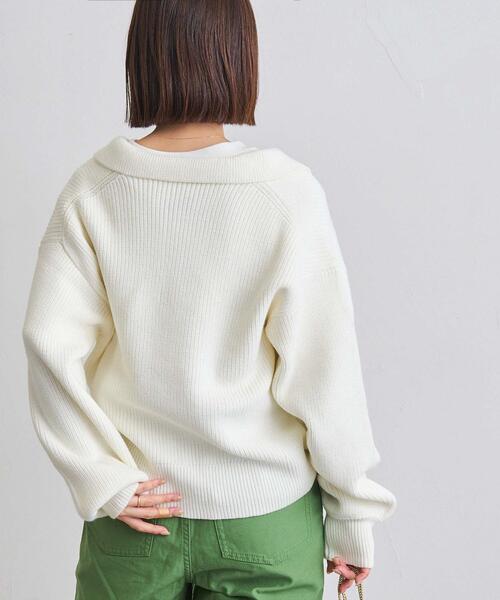 coen（コーエン）の「アゼ編みスキッパーニット（ニット/セーター・レディース・ブラック/グレー/オフホワイト/オリーブ・FREE）」の8枚目の写真