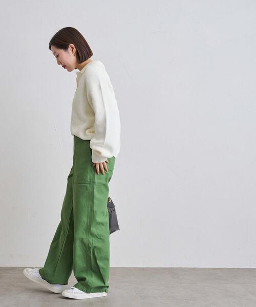 coen（コーエン）の「アゼ編みスキッパーニット（ニット/セーター・レディース・ブラック/グレー/オフホワイト/オリーブ・FREE）」の10枚目の写真