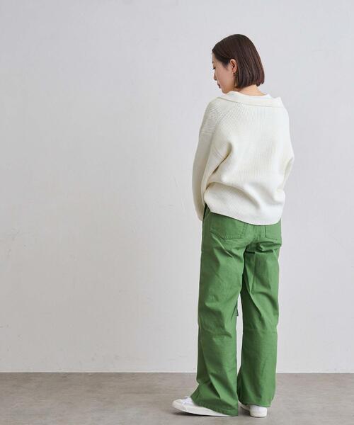 coen（コーエン）の「アゼ編みスキッパーニット（ニット/セーター・レディース・ブラック/グレー/オフホワイト/オリーブ・FREE）」の11枚目の写真