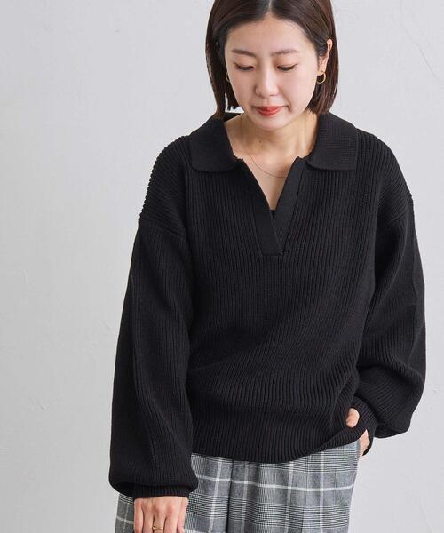 coen（コーエン）の「アゼ編みスキッパーニット（ニット/セーター・レディース・ブラック/グレー/オフホワイト/オリーブ・FREE）」の12枚目の写真