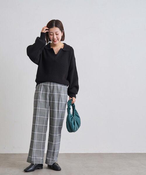 coen（コーエン）の「アゼ編みスキッパーニット（ニット/セーター・レディース・ブラック/グレー/オフホワイト/オリーブ・FREE）」の15枚目の写真