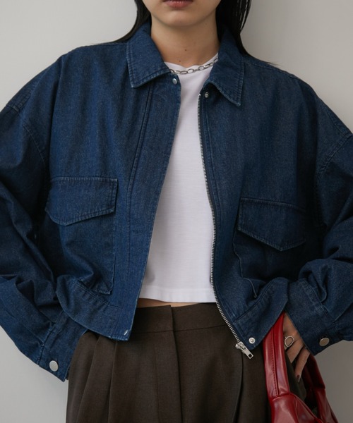 Aunt Marie's(アントマリーズ)の「ルーズクロップドブルゾン(ブルゾン・レディース・ネイビー/ベージュ/グレー/ブラウン/ブラック/その他2/その他1・FREE)」の13枚目の写真