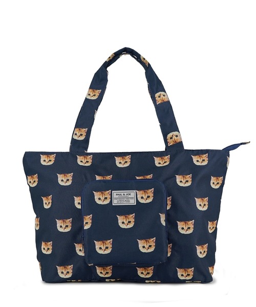 PAUL&JOE(ポールアンドジョー)の「折りたたみトートバッグ<ヌネット>/PAUL & JOE ACCESSOIRES(トートバッグ・レディース・ベージュ/ピンク系その他/ネイビー・FREE)」の2枚目の写真