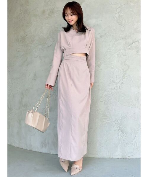 RESEXXY（リゼクシー）の「ワイドスリーブクロップドシャツ【セットアップ着用可能】（シャツ/ブラウス・レディース・ベージュ/アイボリー/ブラック・FREE）」の8枚目の写真