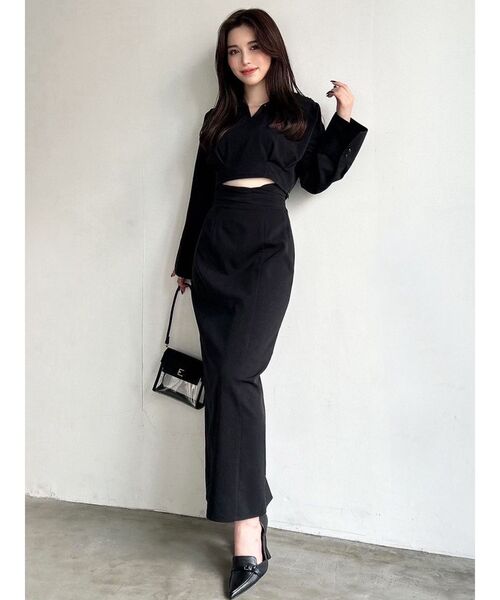 RESEXXY（リゼクシー）の「ワイドスリーブクロップドシャツ【セットアップ着用可能】（シャツ/ブラウス・レディース・ベージュ/アイボリー/ブラック・FREE）」の14枚目の写真