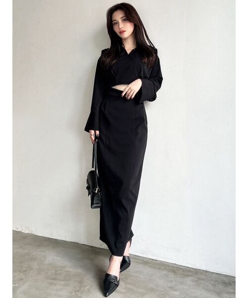 RESEXXY（リゼクシー）の「ワイドスリーブクロップドシャツ【セットアップ着用可能】（シャツ/ブラウス・レディース・ベージュ/アイボリー/ブラック・FREE）」の16枚目の写真