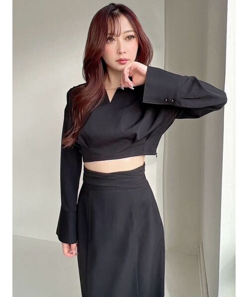 RESEXXY（リゼクシー）の「ワイドスリーブクロップドシャツ【セットアップ着用可能】（シャツ/ブラウス・レディース・ベージュ/アイボリー/ブラック・FREE）」の17枚目の写真