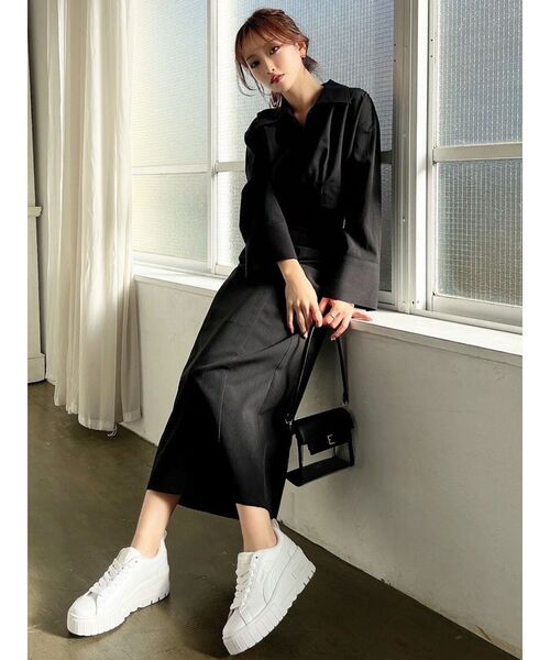 RESEXXY（リゼクシー）の「ワイドスリーブクロップドシャツ【セットアップ着用可能】（シャツ/ブラウス・レディース・ベージュ/アイボリー/ブラック・FREE）」の19枚目の写真