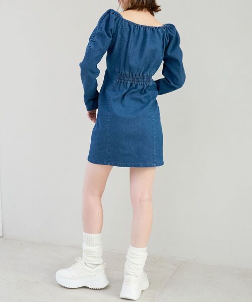MAJESTIC LEGON(マジェスティックレゴン)の「フロントジップデニムミニワンピース(ワンピース・レディース・グレー/ネイビー/ブルー・MEDIUM)」の20枚目の写真