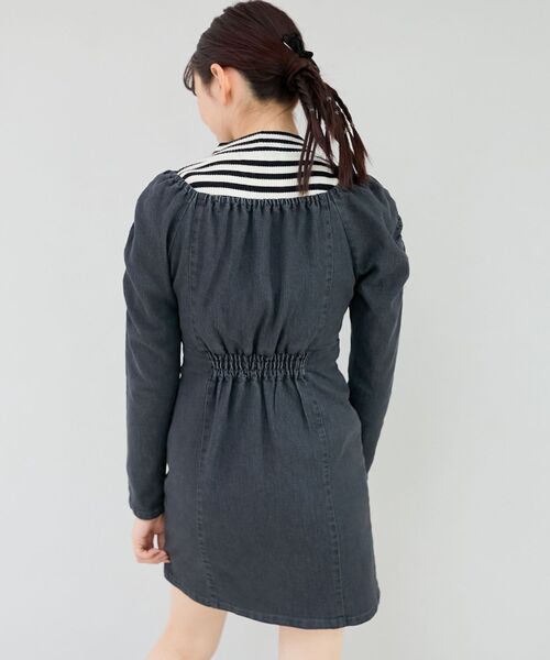 MAJESTIC LEGON(マジェスティックレゴン)の「フロントジップデニムミニワンピース(ワンピース・レディース・グレー/ネイビー/ブルー・MEDIUM)」の17枚目の写真