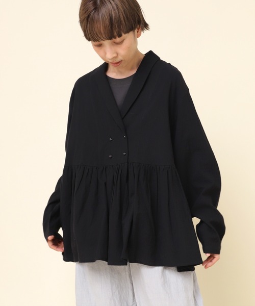 RNA-N（アールエヌエーエヌ）の「B2807 コットンリネンブラウス（シャツ/ブラウス・レディース・オフホワイト/ブラウン/ブラック・MEDIUM）」の3枚目の写真