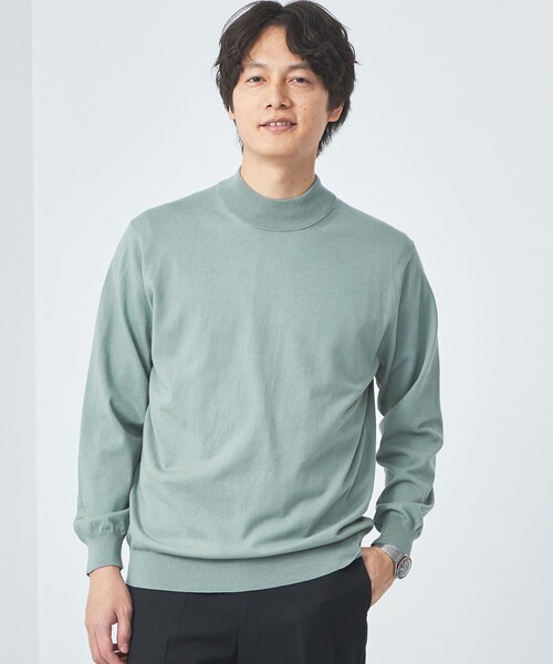 green label relaxing（グリーンレーベルリラクシング）の「スビン ハイツイスト モックネック ニット（ニット/セーター・メンズ・ネイビー/ライム/ライトグレー・L/XL/M/S）」の3枚目の写真