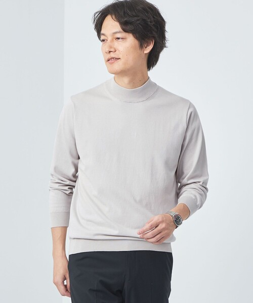 green label relaxing（グリーンレーベルリラクシング）の「スビン ハイツイスト モックネック ニット（ニット/セーター・メンズ・ネイビー/ライム/ライトグレー・L/XL/M/S）」の2枚目の写真
