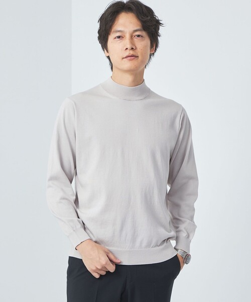 green label relaxing（グリーンレーベルリラクシング）の「スビン ハイツイスト モックネック ニット（ニット/セーター・メンズ・ネイビー/ライム/ライトグレー・L/XL/M/S）」の6枚目の写真