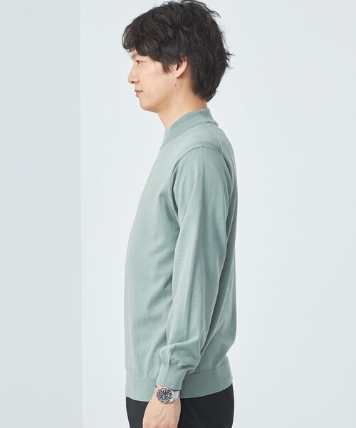 green label relaxing（グリーンレーベルリラクシング）の「スビン ハイツイスト モックネック ニット（ニット/セーター・メンズ・ネイビー/ライム/ライトグレー・L/XL/M/S）」の10枚目の写真