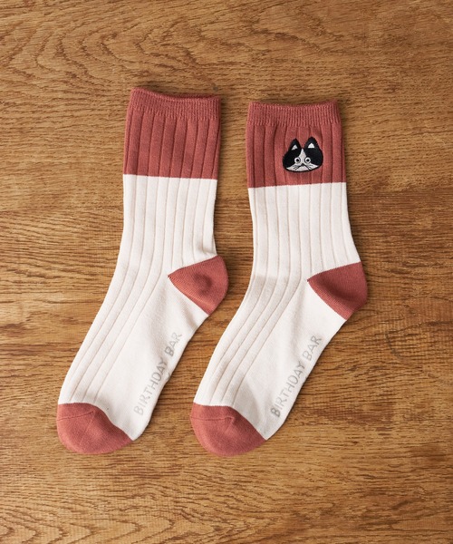 Actually（アクチュアリー）の「【みやぎちか×BIRTHDAY BAR】刺繍バイカラーソックス（ソックス/靴下・レディース・ピンク/グレー/ブルー・フリー）」の15枚目の写真