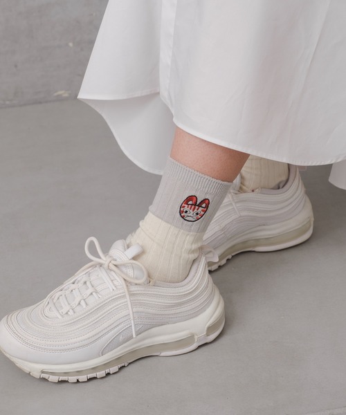 Actually（アクチュアリー）の「【みやぎちか×BIRTHDAY BAR】刺繍バイカラーソックス（ソックス/靴下・レディース・ピンク/グレー/ブルー・フリー）」の7枚目の写真