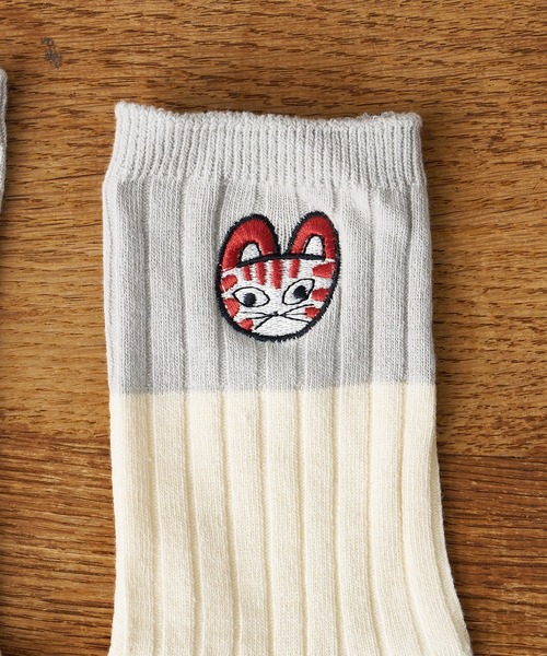 Actually（アクチュアリー）の「【みやぎちか×BIRTHDAY BAR】刺繍バイカラーソックス（ソックス/靴下・レディース・ピンク/グレー/ブルー・フリー）」の6枚目の写真
