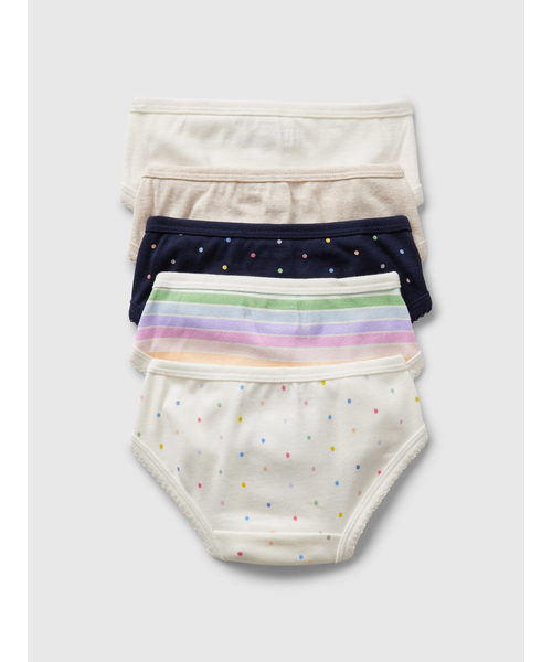 GAP（ギャップ）の「オーガニックコットン ビキニショーツ 5枚セット (幼児)（ショーツ・キッズ・ホワイト・4-5 YRS/2-3 YRS）」の2枚目の写真