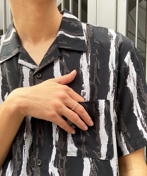 ストライプ柄 半袖シャツ PSICOM SUPPLY XL サイコム チボリ セール】VOLCOM/ボルコム シャツ 半袖 ストライプ柄 モノトーン