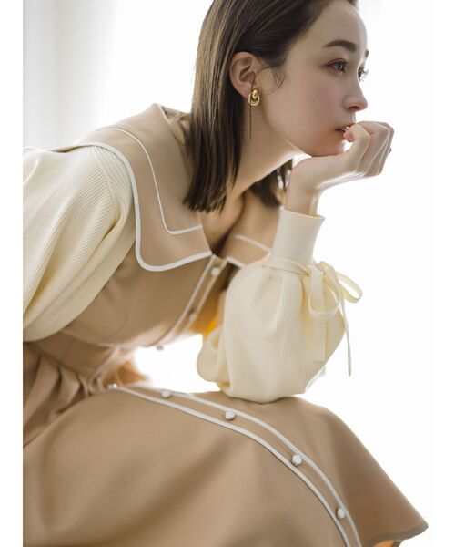 dazzlin（ダズリン）の「【藤井サチコラボ】リボンスリーブニット
