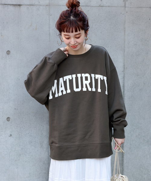 B.C STOCK（ベーセーストック）の「MATURITYロゴスウェット（スウェット・レディース・ベージュ系その他/ピンク/ブラック系その他/チャコールグレー・FREE）」の8枚目の写真