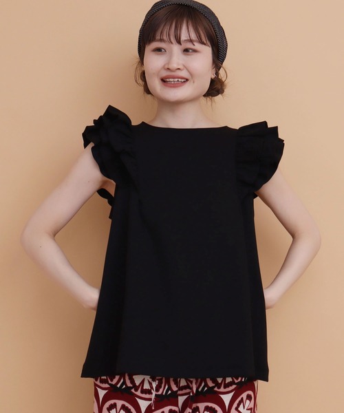 peu pres(プープレ)の「アムンゼン3段フリルPO(Tシャツ/カットソー・レディース・ホワイト/ブラック・FREE)」の4枚目の写真