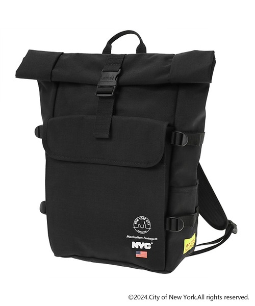 Manhattan Portage(マンハッタンポーテージ)の「Silvercup Backpack Vinyl Lining NEW YORK CITY(バックパック/リュック・メンズ・ブラック・MEDIUM)」の1枚目の写真