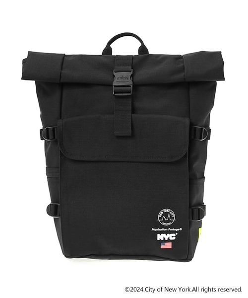 Manhattan Portage(マンハッタンポーテージ)の「Silvercup Backpack Vinyl Lining NEW YORK CITY(バックパック/リュック・メンズ・ブラック・MEDIUM)」の2枚目の写真