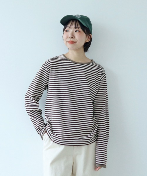 aLORS paris ボーダーカットソー　ネイビー×アイボリー アローパリ aLORS paris ボーダーカットソー ネイビー×アイボリー アローパリ