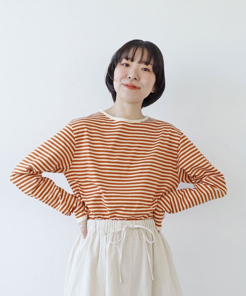 ボーダー配色バインダー カットソー（Tシャツ/カットソー）｜PAR