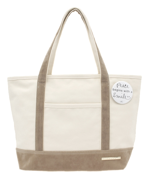 LBC（エルビーシー）の「15AW COLDE 生地コンビトートL（トートバッグ・レディース・ベージュ/ブルー/ライトカーキ・ONE SIZE）」の2枚目の写真