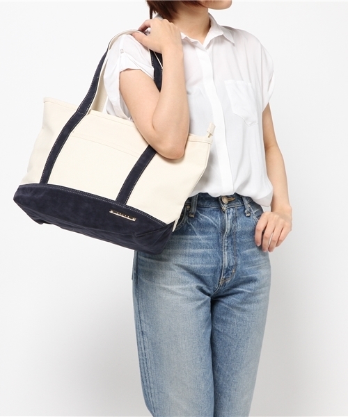 LBC（エルビーシー）の「15AW COLDE 生地コンビトートL（トートバッグ・レディース・ベージュ/ブルー/ライトカーキ・ONE SIZE）」の14枚目の写真